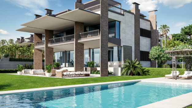 Villa  En af de mest luksuriøse nye udviklinger, der bygges i gåafstand fra den berømte havn Puerto Banús i Marbella.