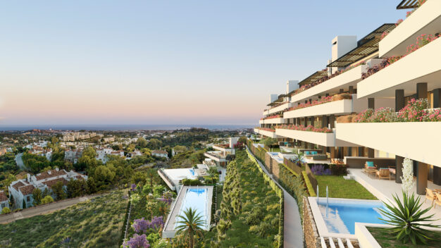 TIARA  La Quinta Golf Fantastischer Komplex von Wohnungen mit 3 und 4 Schlafzimmern und Panoramablick auf das Meer.